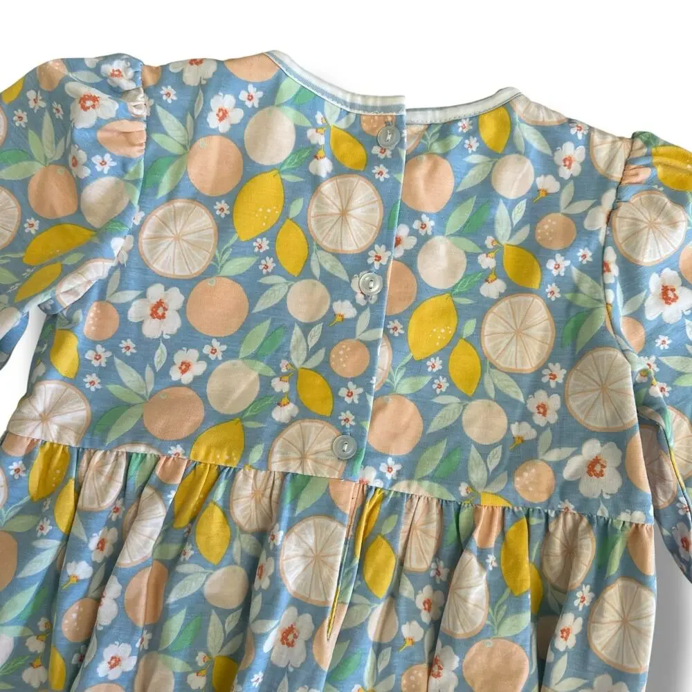 Stitchy Fish nwot Toddler Girl Romper‎ 3T Citrus Fruit Print Cotton One Piece